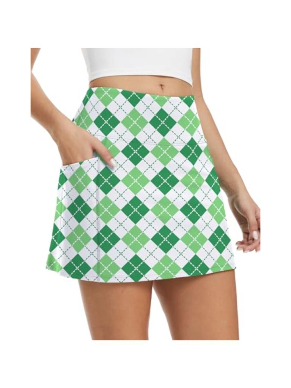 Women's High Waisted Golf Tennis Skort with 4 Pockets & Built-In Shorts